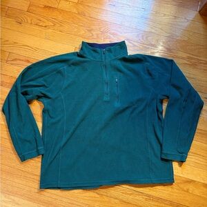 Green LLBean Quarter-Zip Pullover